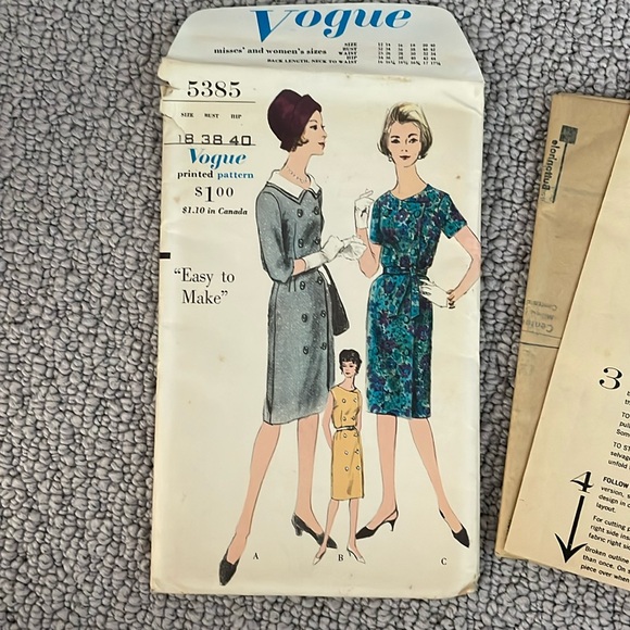 Vintage Vogue dress pattern uncut 38” bust size 10/12 today - Picture 1 of 6